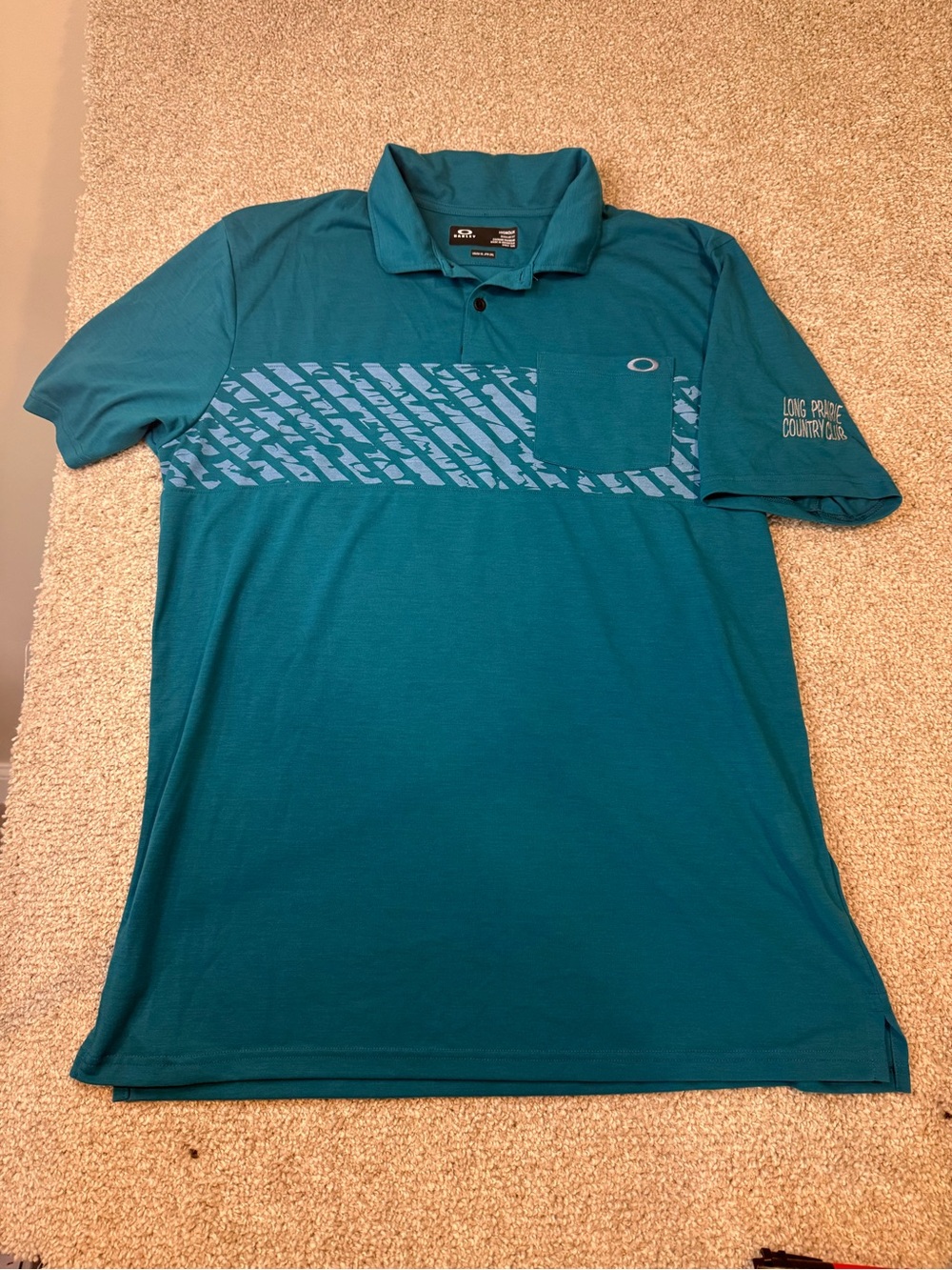 Oakley Teal Graphic Short-Sleeve Polo